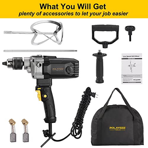 ROLAYSEE TOOLS Mixing Drill, 10-Amp Corded 5/8" Heavy Duty Drill Mixer