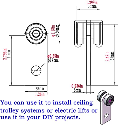 2 Wheel Trolley Assembly Rollers Two Bearing Trolley Assembly for 1-5/8" Wide and All 1-5/8" or Taller Strut Channel 10 pcs… - color: Pack of 10