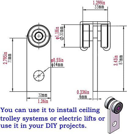2 Wheel Trolley Assembly Rollers Two Bearing Trolley Assembly for 1-5/8" Wide and All 1-5/8" or Taller Strut Channel 10 pcs… - color: Pack of 10