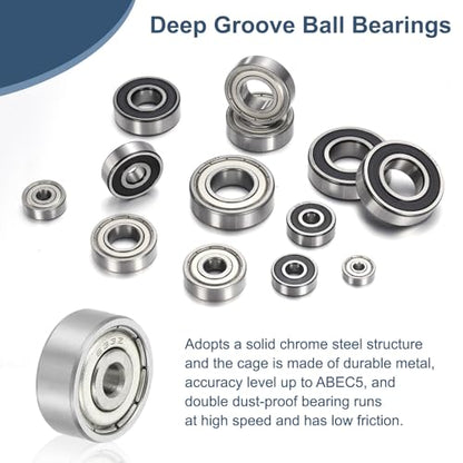 uxcell 8 Pack 634ZZ Deep Groove Ball Bearings, 4x16x5mm Chrome Steel Double Shield Bearing for Electric Motor, Home Appliances, Garden Machinery, (ABEC5) - size: 634ZZ