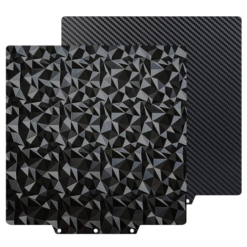PEO+PET Build Plate for Adventurer AD5X/5M/5M Pro, Smooth Diamond+Carbon Fiber Spring Steel Flexible Platform for Neptune 3 Pro/4, Kobra, Ender 3/3 Pro/3S1/3 v2, CR 20/CR 20 Pro, Ender 5/5 Pro - size: 235x235mm
