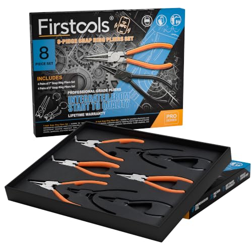 8PCS Snap Ring Pliers Set, 6" & 7" Internal External Circlip Tool