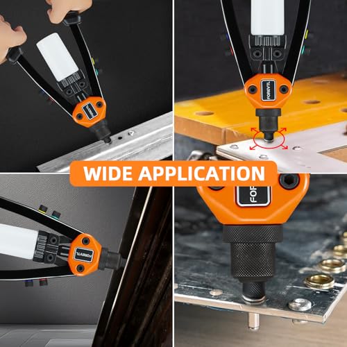 1/4 Rivet Gun Kit with 210pcs Blind Pop Rivets & 5 Rivet Heads