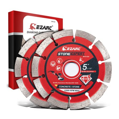EZARC 5 Inch Segmented Diamond Blade, 7/8"-20mm-5/8 Arbor, 2-Pack - size: 5 Inch