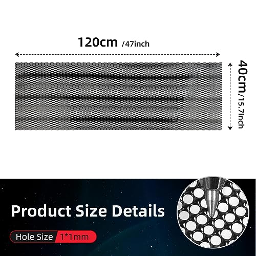 AggAuto 47x16 inches Car Pickup Truck Grill Mesh 1mm Round Hole Black - color: Black, size: 1mm Round Hole