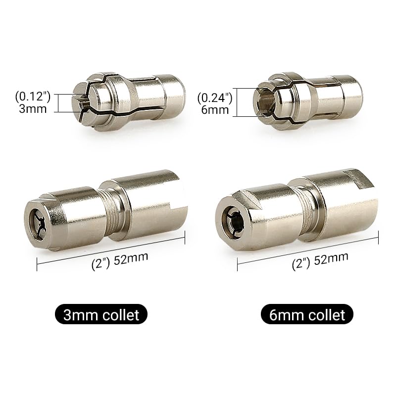 LOZLIN Angle Grinder Modified Adapter 5/8-11 Thread Straight Grinder Chuck Converter Heavy Duty Power Tool Accessory for Grinding Polishing Metalworking, 3/6mm-Silver