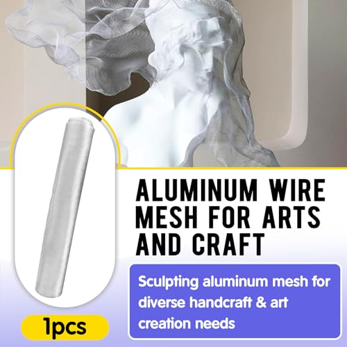 15.7 in x 16.4 Ft Silver Aluminum Wire Mesh Roll for Arts and Craft
