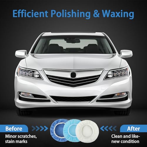24 Pcs Car Buffing Pads 5-6 Inch Bonnet Set for Polishing Waxing