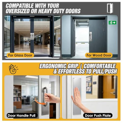 12" Door Push Plate Stainless Steel for Bottom,Exterior,Front Door - size: 12'' Push Plate