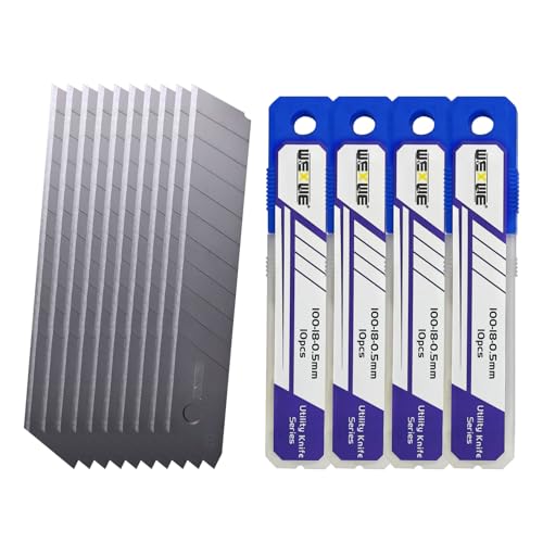 18mm Utility Knife Replacement Blades,60 Degree Snap Off SK4 Steel Blades for Retractable Cutting Knives, Hobby, Craft Knife, Box Cutter 40PCS - size: 18MM 40PC