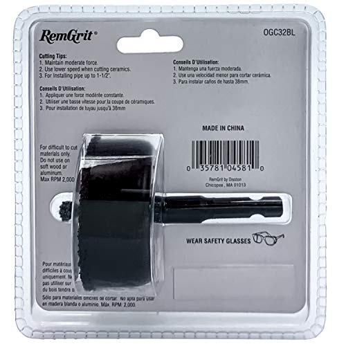 Disston E0104581 2-Inch RemGrit Carbide Grit Arbored Hole Saws 51mm