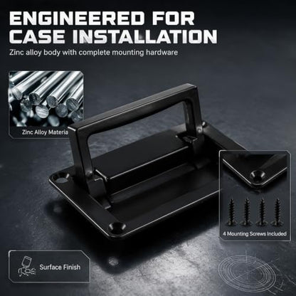 Bitray Recessed Pull Handles 3.5"/95mm Hatches Pull Handle for Boat, Black - color: Black, size: 3.5" x 2.4"