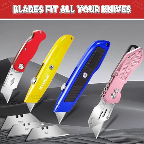 JETMORE 500 Pack Razor Blades, Box Cutter Blades, SK5 Utility Knife Blades - size: 500 Pack