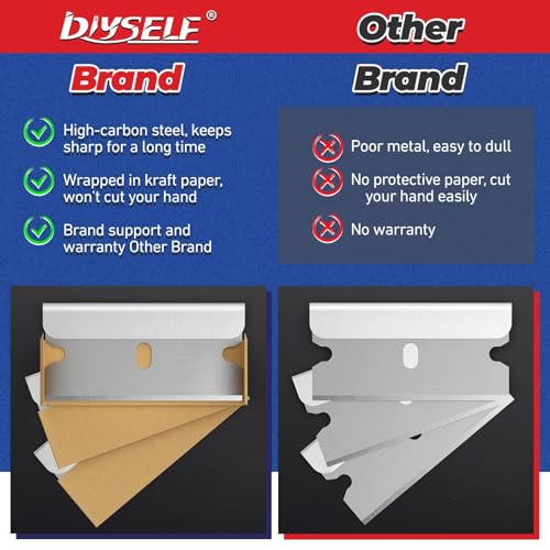 DIYSELF 600-Pack Single Edge Razor Blades, Industrial Scraper Razor Blades - size: 600 Pcs