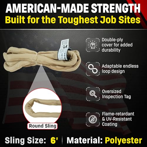 Chenango Supply VR4 6 Foot Endless Round Lifting Sling – USA Made - size: 6 Feet