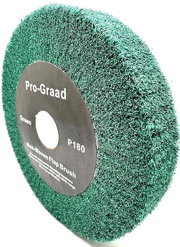 6" x 1" P180 Grit Green Non-Woven Flap Brush Wheel - style: 6" x 1" x 1" Green