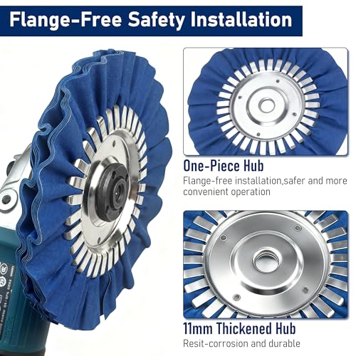 11PCS 6" Airway Buffing Wheels with Flange-Free One-Piece Hub - size: 6" Airway Buffing Wheels