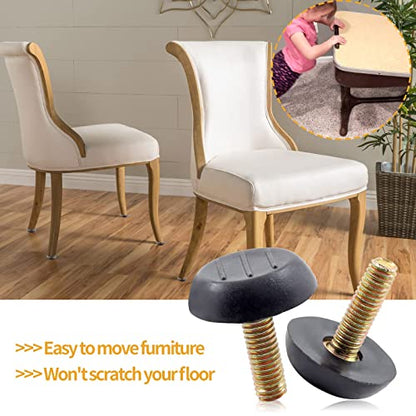 M6 Furniture Levelers Table Leg Levelers, 8 Pcs Adjuster Mini Feet - size: M6