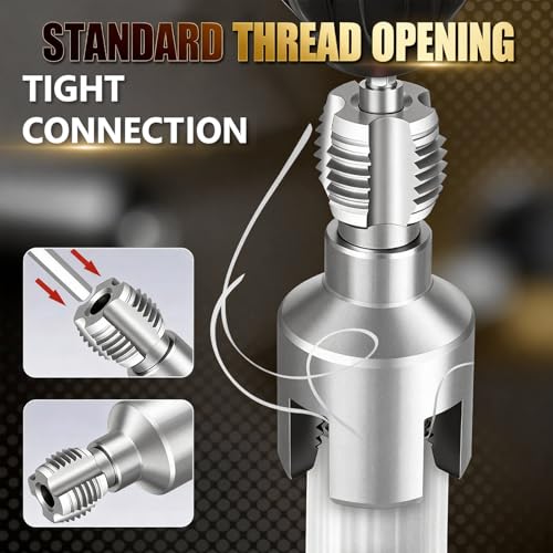 7 Pack PVC Pipe Threader, Pipe Thread Cutting Tool, Pipe Tapping and Threading Tool Kit, PVC Threader for Drill, Rethreading Tool with 1/2'' and 3/4'' Dies, Gloves and Tape for Plumbing Repair