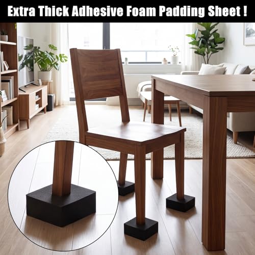 4 Pcs 3" Thick Foam Padding Sheet with Adhesive Backing Closed Cell - color: Black, size: 3 Inch Thick, 6 x 6 Inches
