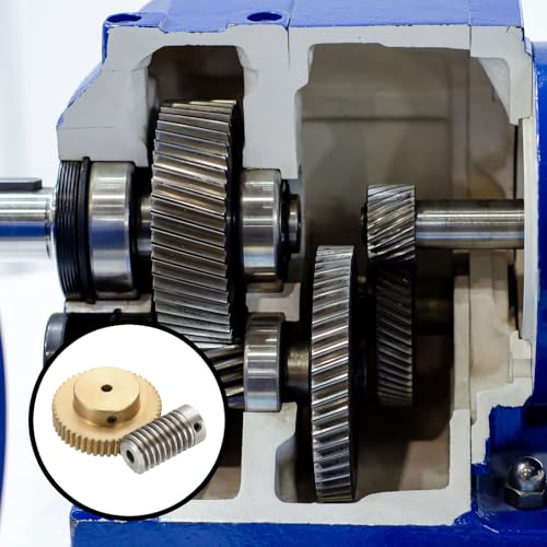 uxcell Worm Gear Set 50T 1:50 Reduction Rate1045 Steel Rod 5mm Bore - size: Gear-4mm, Rod-5mm Bore, style: 0.8M-50T
