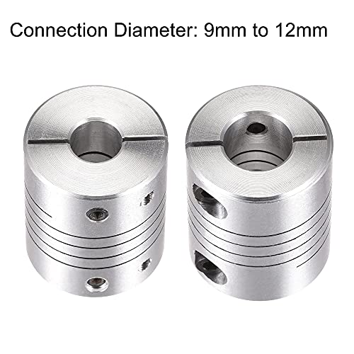 uxcell Motor Shaft 9mm to 12mm Helical Beam Coupler Coupling 25mm Dia 30mm Length - size: 9mm to 12mm