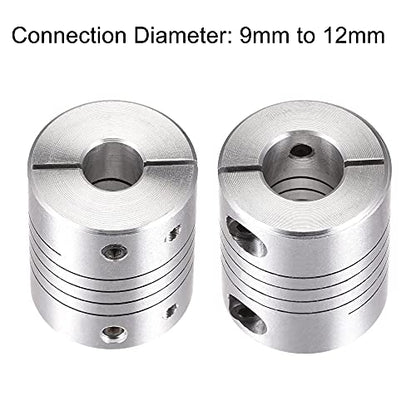 uxcell Motor Shaft 9mm to 12mm Helical Beam Coupler Coupling 25mm Dia 30mm Length - size: 9mm to 12mm