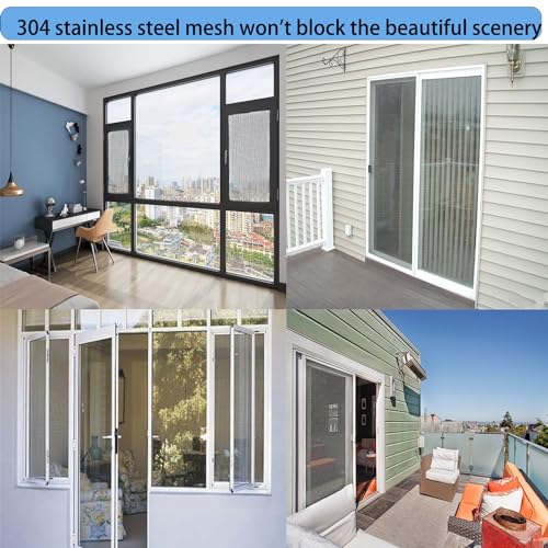 PVC Coated 304 SS Woven Mesh 35x118in Hardware Cloth Door Security Screen - size: 35"x118",1roll