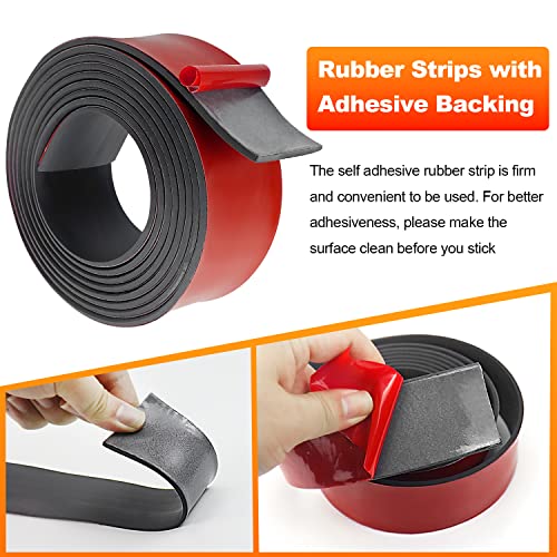 Eunice Adhesive Neoprene Rubber Strips, 2" Wide Rubber Sheet Rolls - size: 2"Widex1/16"Thickx10'Long