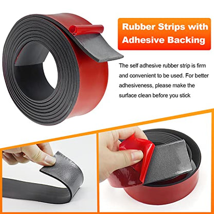 Eunice Adhesive Neoprene Rubber Strips, 2" Wide Rubber Sheet Rolls - size: 2"Widex1/16"Thickx10'Long