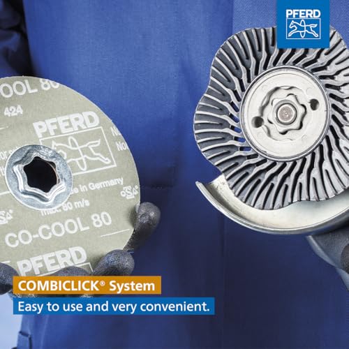 PFERD COMBICLICK Disc Set, 19 pcs. | 4-1/2 inch Dia. | 5/8-11 Thread | 48192 - for coarse Grinding to polishing Work with an Angle Grinder, only Available in a Set - size: 4-1/2" Disc Diameter