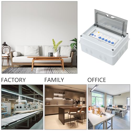8 Way Miniature Circuit Breakers 220V 40A, IP66 for Indoor/Outdoor - style: 8 WAY-8.3*6.5*3.9 Inch