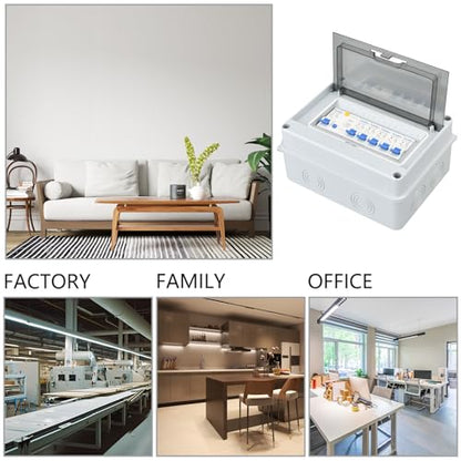 8 Way Miniature Circuit Breakers 220V 40A, IP66 for Indoor/Outdoor - style: 8 WAY-8.3*6.5*3.9 Inch
