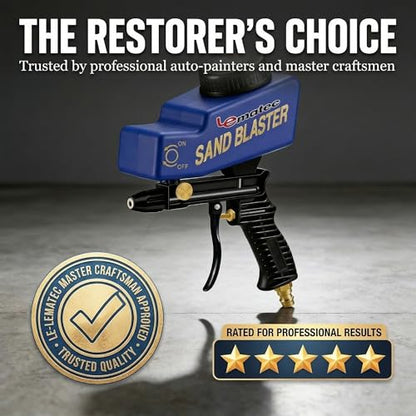 LE LEMATEC Sand Blaster Gun Kit for Air Compressor, Pistola de Arena - style: Ceramic Nozzle Blue