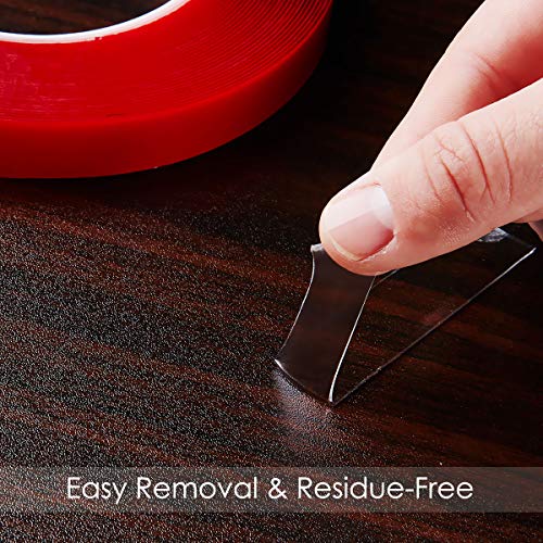 Jackwood 33 Feet Acrylic Double Sided Heavy Duty Mounting Tape (Pack of 3) Weatherproof for Outdoor & Indoor, Holds Heavy Stuff in Cold & Hot Condition, Removable & Residue-Free (0.4inch) - size: 0.4" Width
