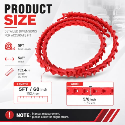 10 Ft x 5/8 Inch Adjustable Link V-Belt, Type B Power Twist Belt, Red - size: 10FT