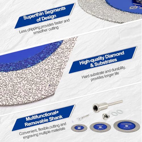 SHDIATOOL 30mm (1-3/16 inch) Diamond Glass Cutting Blade with 3MM Shank, Mini Carving Disc for Drill Machine on Glass, Tile, Porcelain, Ceramic(Pack of 5) - size: 30mm (1-3/16")