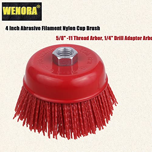 4 Inch Abrasive Filament Nylon Cup Brush for Angle Grinder-2 Pack - style: 2 Pack