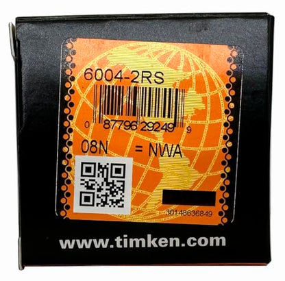 4PACK TIMKEN 6004-2RS Double Rubber Seal Bearings 20x42x12mm, Pre-Lubricated and Stable Performance and Cost Effective, Deep Groove Ball Bearings