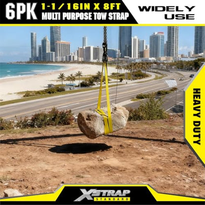 XSTRAP STANDARD 6PK 1"x8' Lift Sling Straps Wear Guard End Heavy Duty Strap - style: 6pk 1''x8ft