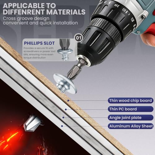 200 PCS #8 x 1-1/2" Sheet Metal Screws, Phillips Modified Truss Head Self Drilling Screws, Zinc-Plated, Self Tapping Screws for Metal, Wood, Plastic, Double-Ended Bit Included - color: Zinc, size: #8 x 1-1/2"