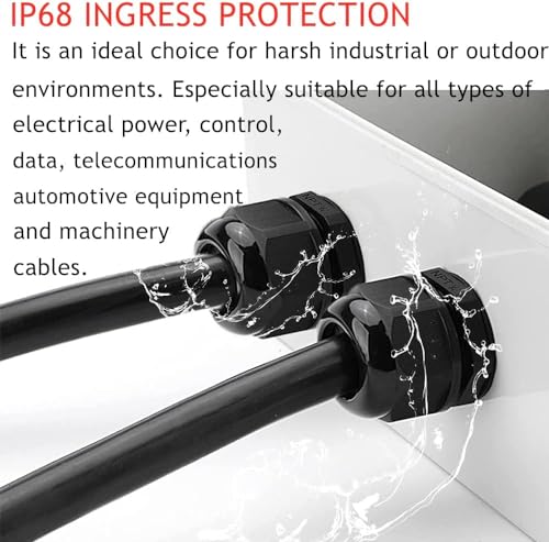 6PCS Cable Glands-PENGLIN 2” NPT Nylon Cable Connector IP68 Waterproof - color: Black, size: 2 Inch (6-Pack)