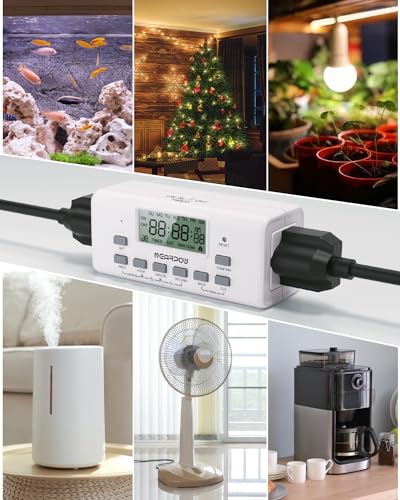 NEARPOW 2-Pack Digital Timer Outlets, Dual 3-Prong, 7-Day Programmable