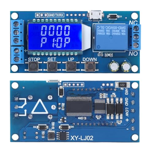 Emoshayoga XY LJ02 Electronic Delay Timer Module Cycle Relay Switch Circuit Delayed Power Off 6 30V LCD Display