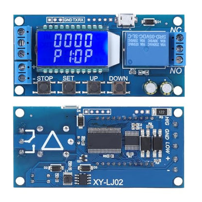 Emoshayoga XY LJ02 Electronic Delay Timer Module Cycle Relay Switch Circuit Delayed Power Off 6 30V LCD Display