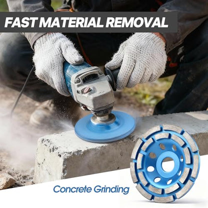 4 1/2" Concrete Grinding Wheel, Double Row Diamond Cup Wheel Angle Grinder