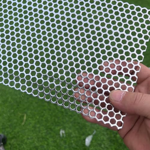 11.8"x5.9" Perforated Metal Sheets 19 Gauge Expanded Metal Mesh Opening Hexagonal Hole 1/4" (About 6mm) Perforated 304 Stainless Steel Sheet Mesh Screen Panel Decorative Panel Decorati Plate - size: 11.8"x5.9", style: Hexagonal Hole 6mm