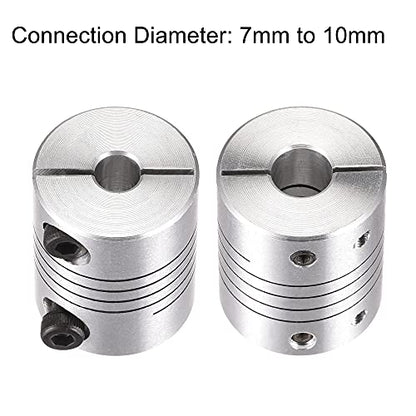 uxcell Motor Shaft 7mm to 10mm Helical Beam Coupler Coupling 25mm Dia 30mm Length - size: 7mm to 10mm
