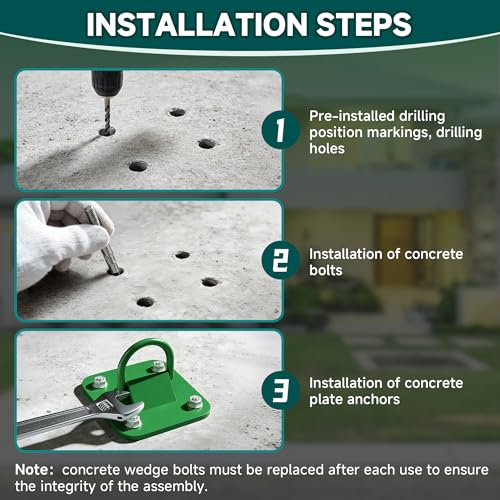 Concrete D Ring Anchor Plate with Bolts, Steel Floor Anchor