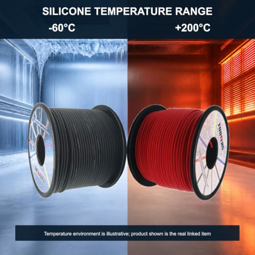 TUOFENG 20 AWG Silicone Wire, 400 ft Red Black Tinned Copper Hookup Wire - size: 20 awg 2 colors each 200ft